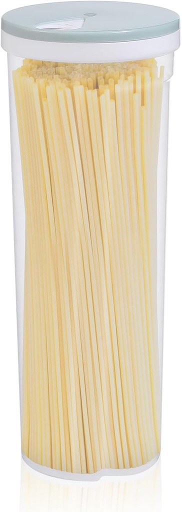 EORTA Plastic Tall Food Storage Spaghetti Noodle Pasta Container with Locking Lid Clear Dry Food Keeper Canister Cereal Crisper Box, Random Color