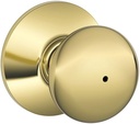 SCHLAGE F40-PLY Plymouth Privacy Lock Door Knob Set, Polished Brass x Satin Nickel