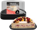 Half Cake Containers with High Dome, 8 Inch – Pack of 6 – Durable Clear Plastic Cake Boxes for Storing, Transporting, and Displaying Cakes, Cupcakes, and Pastries