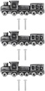 TEHAUX Train Drawer Knobs Set of 3 Zinc Alloy Nursery Dresser Pulls with Screws Grey Cabinet Handles for Kids Room Wardrobe and Cupboard Hardware