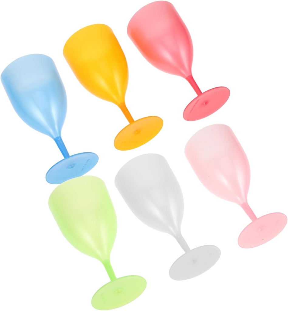 Cabilock 6pcs Easter Themed Unbreakable Stemmed Red Wine Glasses Family Boys and Girls Party Drinking Glasses High Stem Elegance