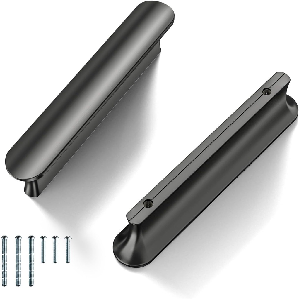 Cobbe Elite 10 Pack Elegant Matte Black Cabinet Pulls, 3 Inch Hole Center, Handles for Kitchen Bathroom Cabinets and Drawers