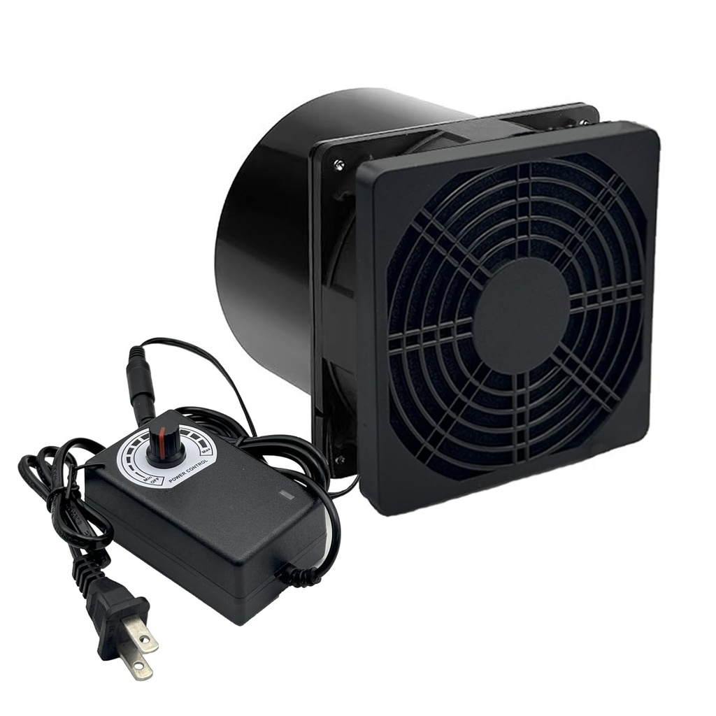 120 mm x 38 mm 4" Small Axial Exhaust Duct Fan, AC 100V-240V Speed Control,Soldering Fan with Filter Pad, Welding Fume Smoke Extractor, for Soldering Fume 3D Laser Paint Booth DIY