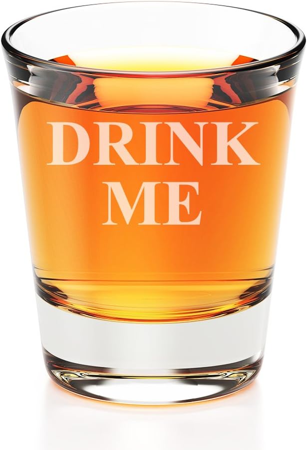 Drink Me Engraved Fluted Shot Glass