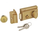Night Latch Deadbolt Rim Lock,Antique Locks with Keys for Front Door,Gold Finish