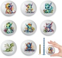 8 Pack Cute Dinosaur Ceramics Knob Handle Safari Animal Nursery Kids Room Dresser Cabinet Drawer Pulls and Knobs