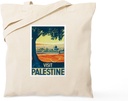 CafePress Palestine Tote Bag Reusable Natural Beige Canvas Shopping Bag