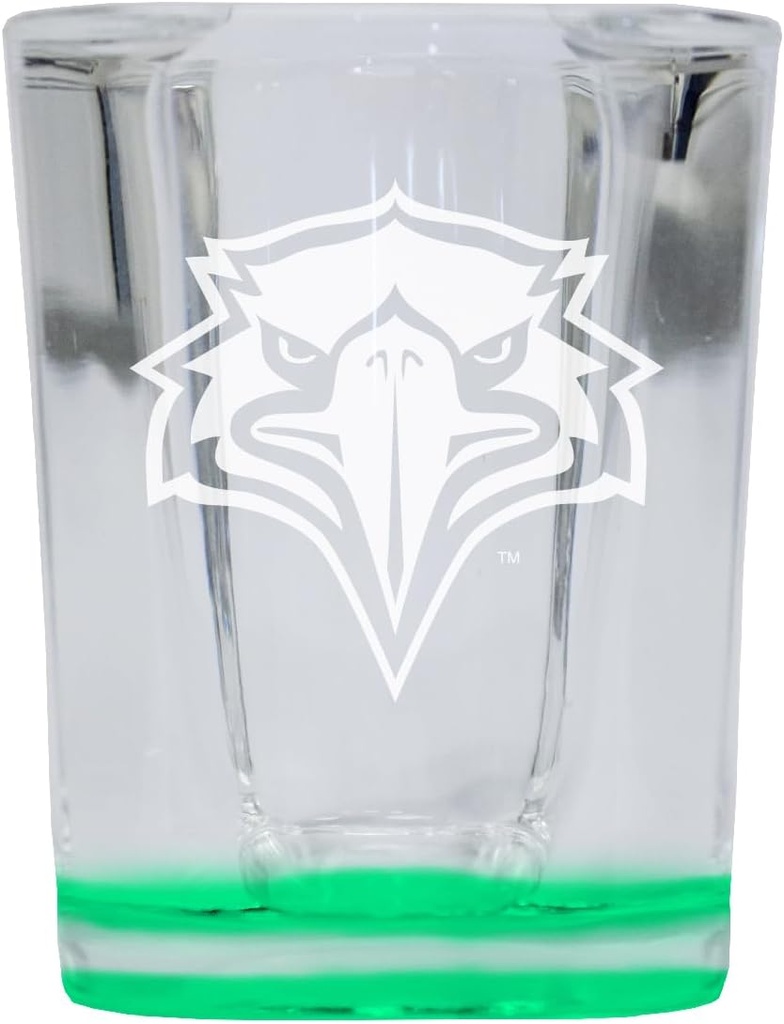 R and R Imports Morehead State University 2 Ounce Engraved Shot Glass Square Green Base Officially Licensed Collegiate Product 2-Pack