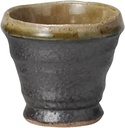 Yamashita Kogei 14082780 Glass Cups, White, Diameter 2.5 x 2.4 inches (6.3 x 6 cm), Iron Glaze Cold Sake Cup