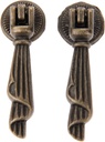 dophee 2Pcs Antique Bronze Metal Decorative Single Hole Drop Handle Drawer Cabinet Pulls with Screws - 0.75"x2.36"
