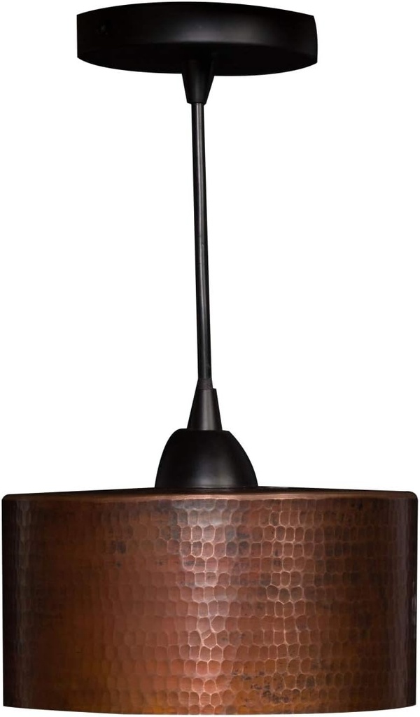 Premier Copper Products Hand Hammered Copper 8" Round Cylinder Pendant Light