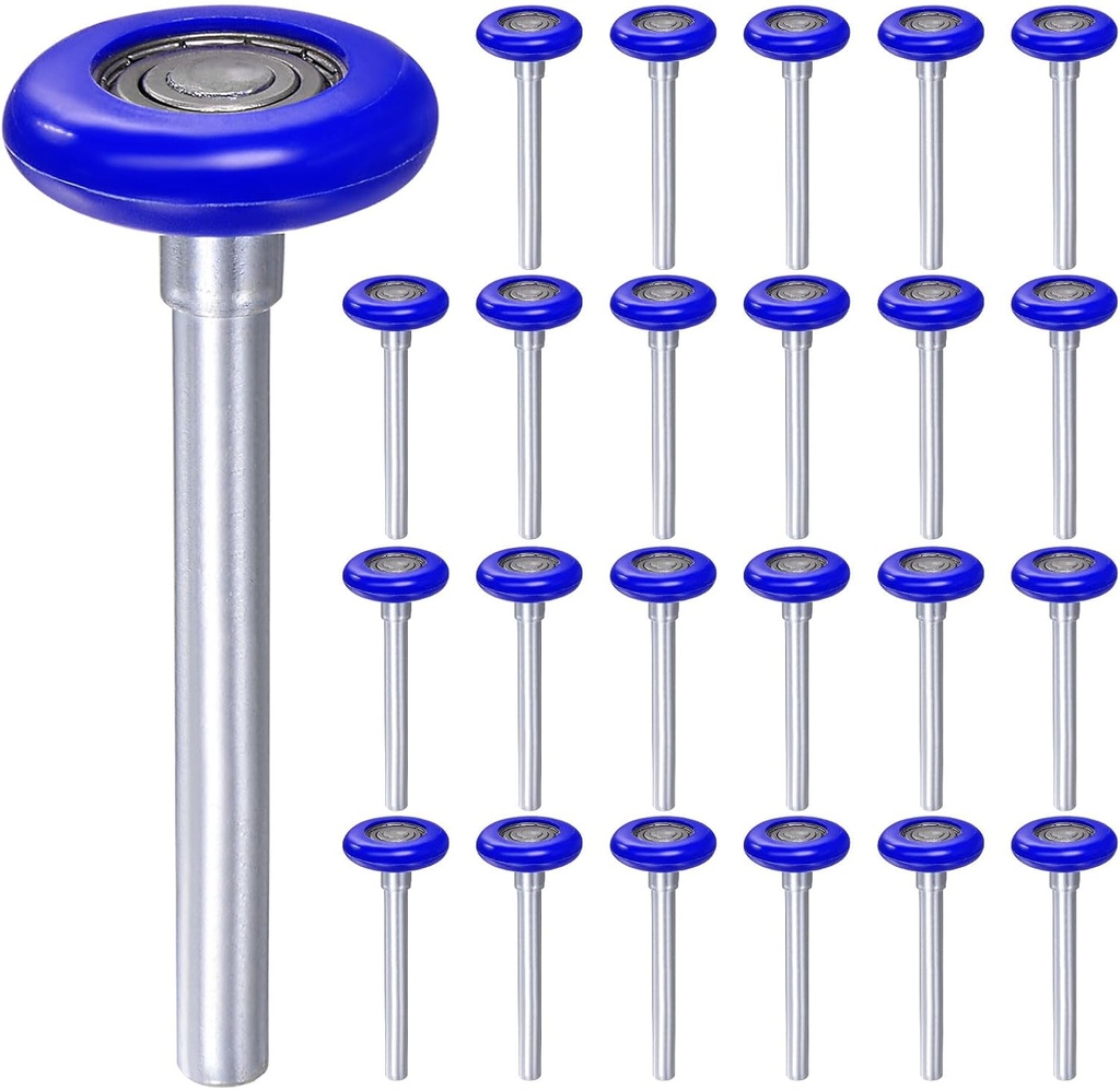 HARFINGTON 24pcs Garage Door Rollers, 2" Nylon Roller for 2" Garage Track, 4.25" Stem, 8 Balls Sealed Bearing, for Commercial and Residential Garage Doors, Blue