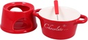 PRETYZOOM Ceramic Butter Warmer Set for Melting Chocolate Cheese and Caramel Quick Heating Fondue Pot with Bowl for Parties and Family Gatherings