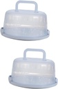 PRETYZOOM 2pcs Portable Handheld Cake Storage Box Lid and Handle Food Fresh Keeping Container for Fridge for Cakes Cupcakes and Food Organization