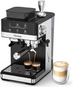 Espresso Machine with Grinder, 20Bar Expresso Coffee Machines with Milk Frother, Professional Compact Stainless Steel Coffee Maker for Espresso, Latte & Cappuccino, Perfect for Home Use