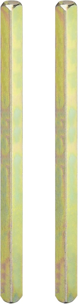 140mmx8mm(LxW) Door Knob Spindle - 2Pack - Good for Most Mortise Type Door Knobs - Iron Square Drive System Spindle Replacement Door Handle Parts - Golden