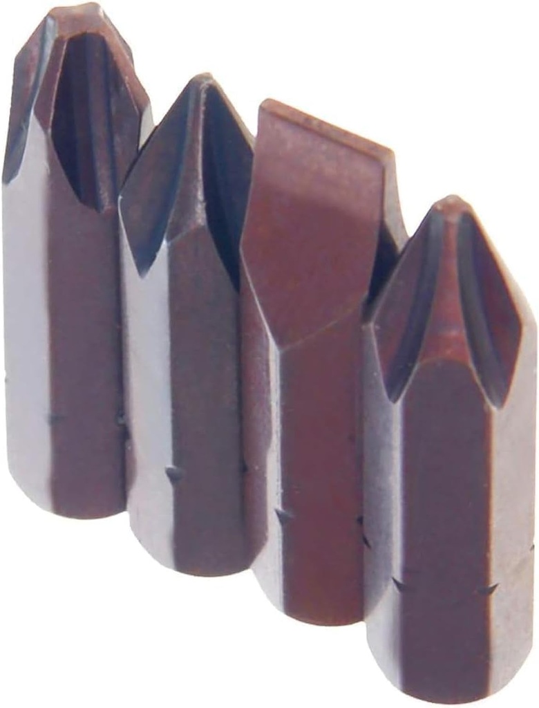 4 Piece Set Screwdriver Bits, Pillips/Slotted Head Screw Driver Bit, with 5/16-inch Hex Shank, 1 1/4Length Cr-V Steel Screw Driver Kit Tools, for Repair Work