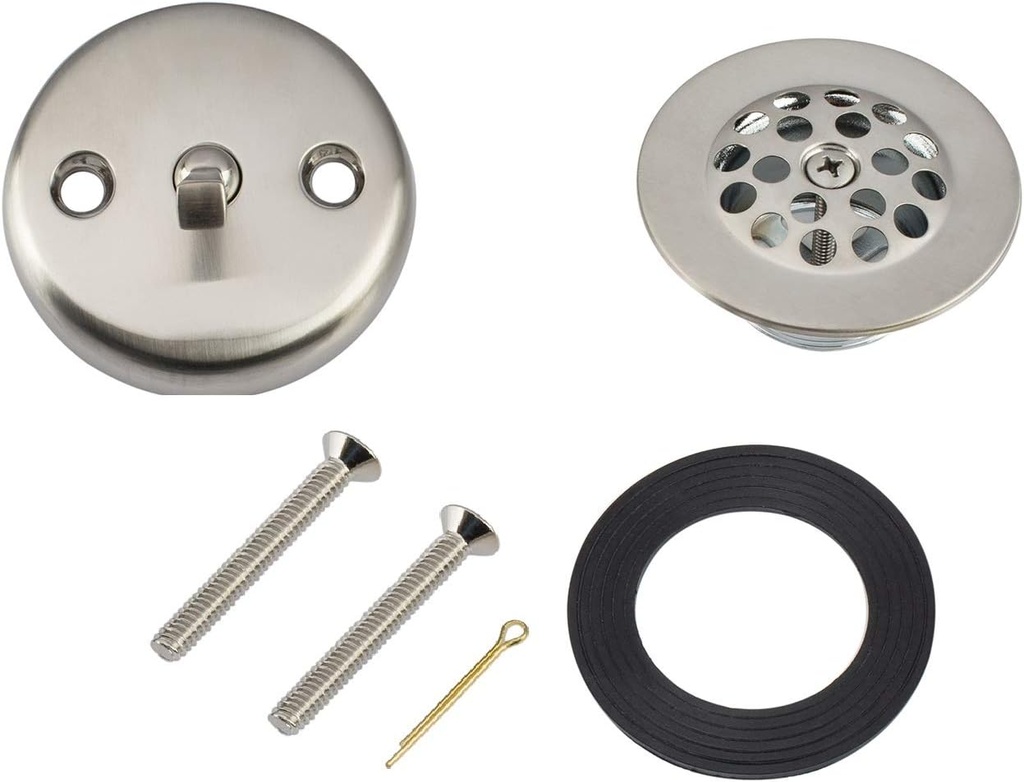 Artiwell Trip Lever Tub Trim Kit Set With Trip Lever Overflow Face Plate, Trip Lever Bathtub Drain with Strainer, Overflow and Matching Screws (BRUSHED NICKEL)