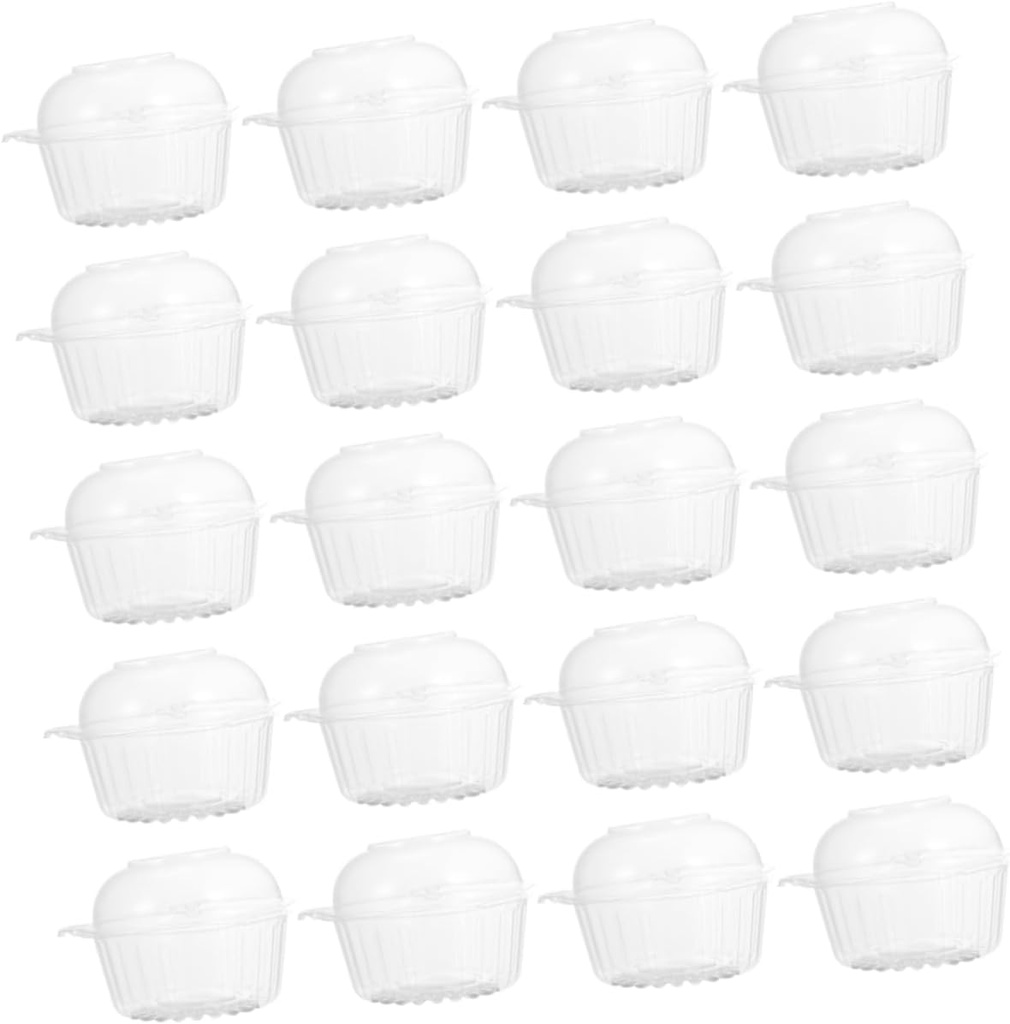 100pcs Cupcake Holder Cake Boxes Unbleached Muffin Liners Cake Stand with Lid Cake Carrier Cupcake Stand Cake Holder with Lid Containers for Food Paper Cups Plastic Transparent