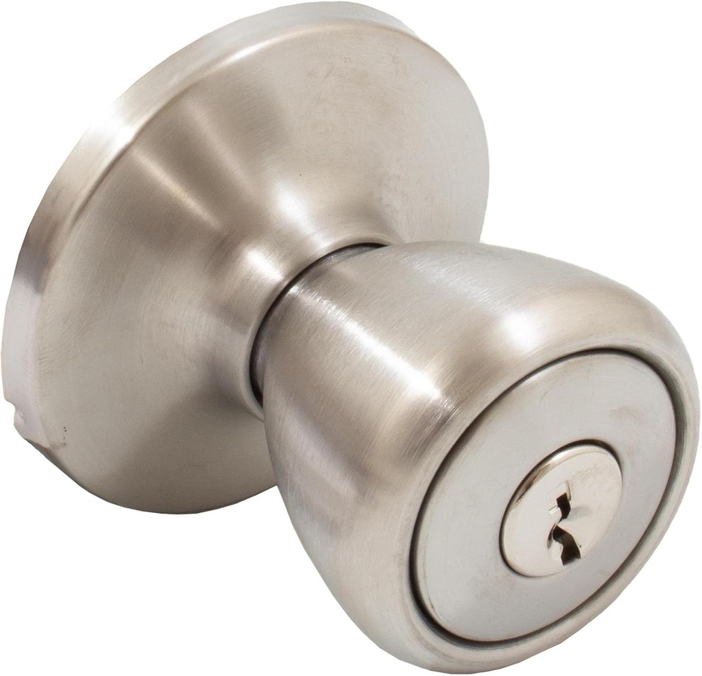 Stone Harbor Hardware Pre-Keyed Entry Work Lock, Entry Latch, KW Keyway, #55665 Key, Satin Stainless Steel