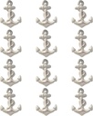 Drawer Knob in Rustic Anchor Antique Distressed White Design for Cabinet Door Dresser Drawer Furniture Hardware (A Set of 12)