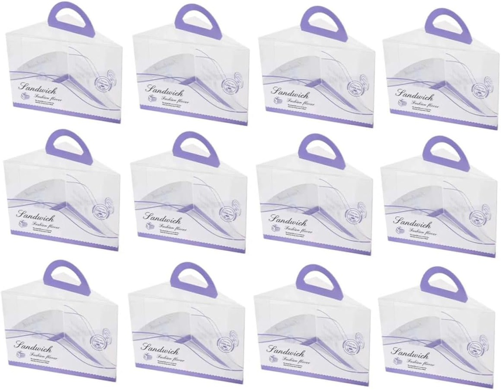 STOBAZA Tall Cake Boxes Handles 12pcs Square Plastic Cake Carrier for Display Easy to Carry