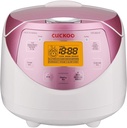 CUCKOO CR-0631F 6-Cup (Uncooked) / 12-Cup (Cooked) Micom Rice Cooker with Nonstick Inner Pot, 7 Menu Modes, LCD Display, Fuzzy Logic Tech, Auto Clean (White/Pink)