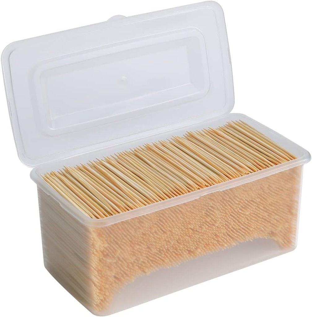 Bamboo Toothpicks - 3000 Count, Round, Double-Sided, Sturdy, Smooth Finish, Perfect for Cocktail Appetizers