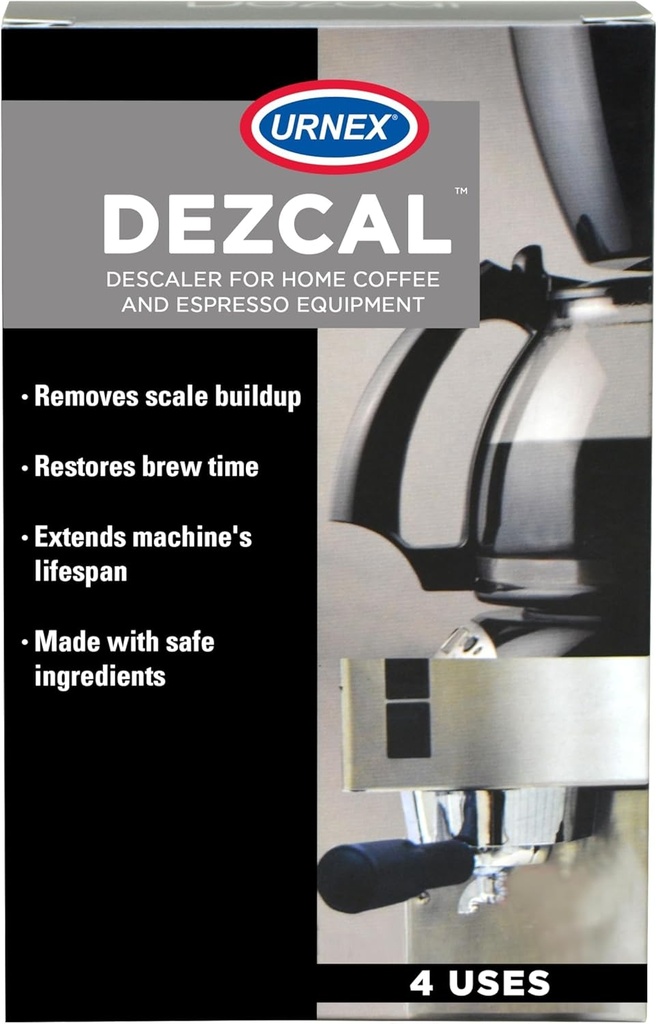 Descaling Powder Solution - 4 Uses - Activated Scale Remover for use with Keurig 1.0/2.0, Home Coffee and Espresso Machines, Kettles, Garment Steamers
