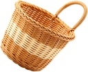 STOBAZA Woven Storage Basket Wall-Mounted Organizer for Kitchen and Bathroom Imitation Rattan Hanging Holder Small Flower Basket for Sundries for Home Decor