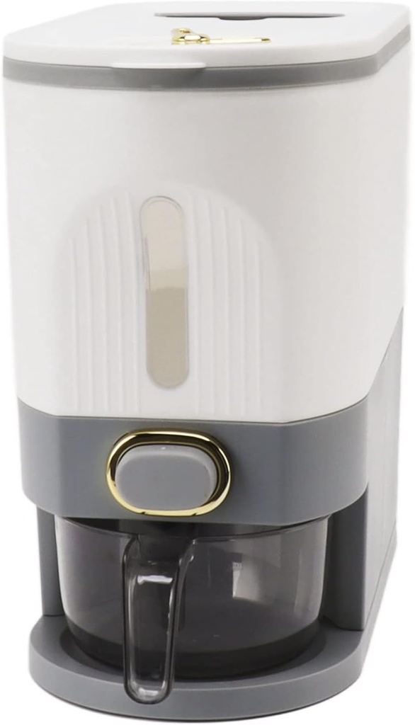 Rice Dispenser,Large Grain Container Storage with Measuring Cup,Airtight Household Cereal Dispenser Bucket for Home Kitchen (1)