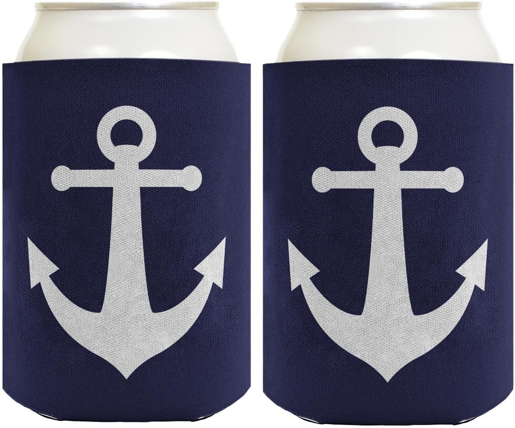 Sailing Gift For Men Classic Navy Nautical Boating Anchor 2-Pack Can Drink Thermocoolers