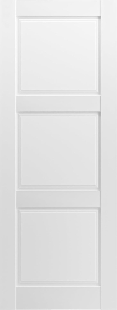 SARTODOORS 3-Panel Slab Barn Door | Lucia 2661 White Silk | Sturdy Finished Wooden Kitchen Pantry Shaker Doors | Pocket Closet Sliding -42" x 80"