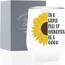 Onebttl Gaga Gifts, Sunflower Grandma Gifts, 12oz Stainless Steel Insulated Tumbler for Sunflower Lovers, Perfect for Mother's Day, Birthday