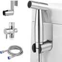 Handheld Bidet Sprayer for Toilet - Muslim Shower Stainless Steel Jet Spray for Toilet Adjustable Pressure Brass T-Valve. Multipurpose Bathroom Bidet for Personal Hygiene Baby & Pet Wash Feminine Care