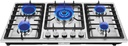 Stainless Steel 5 Burners Stove Top Built-In Gas Propane Cooktop Stove,3KW+2.75KW+1.75KW+1.75KW+1KW Burners, Pulse Ignition, for Home & Commercial Kitchens, Natural Gas