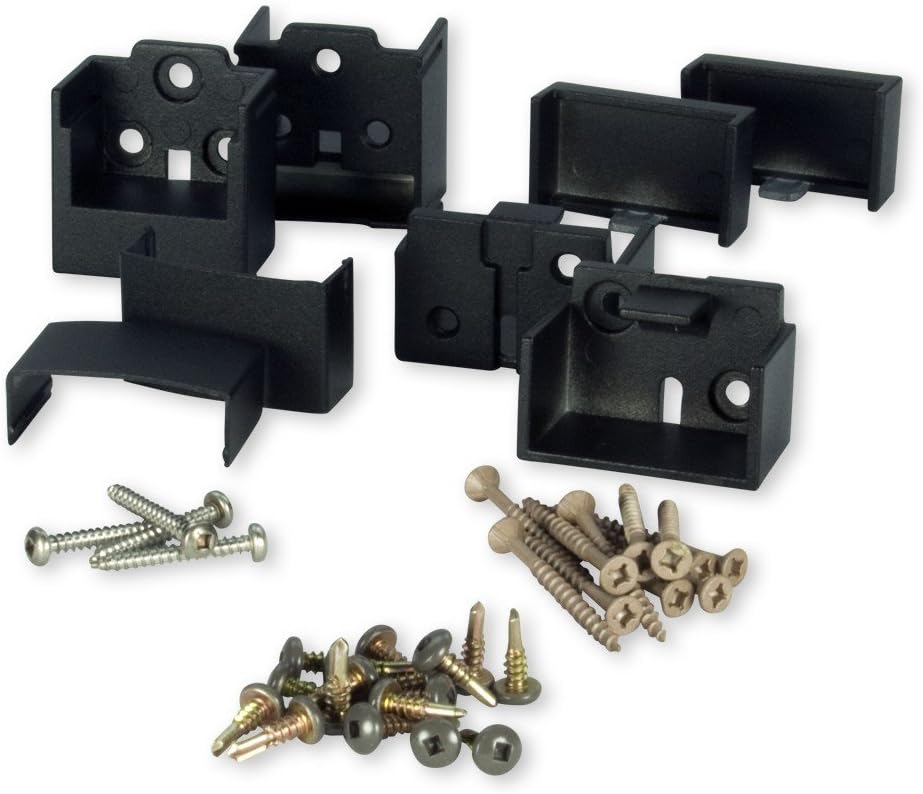 Trex Signature Aluminum Fixed Bracket for Horizontal Rail - 4 Pack Charcoal Black