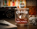 Custom Bowling Coach Gift, Laser Engraved Whiskey Glass for Bowling Coach Rock Glass, Personalized Name and Years, Great Retirement Gift For End Of Season From Team