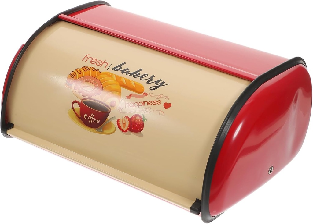 Large Capacity Bread Box for Kitchen Countertop Retro Metal Bread Bin with Vintage Drum Design Multipurpose Storage Container and Kitchen Essentials Suitable for Home Bakery and