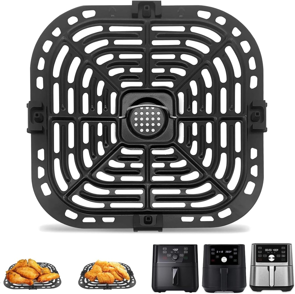 Air Fryer Accessories for Instant Pot Vortex Plus 6 in 1 5.7QT 6 QT Gourmia GAF735 6 QT Air Fryer, Replacement Parts Tray Rack Grill Plate Grill Pan Crisper Plate, Dishwasher Safe