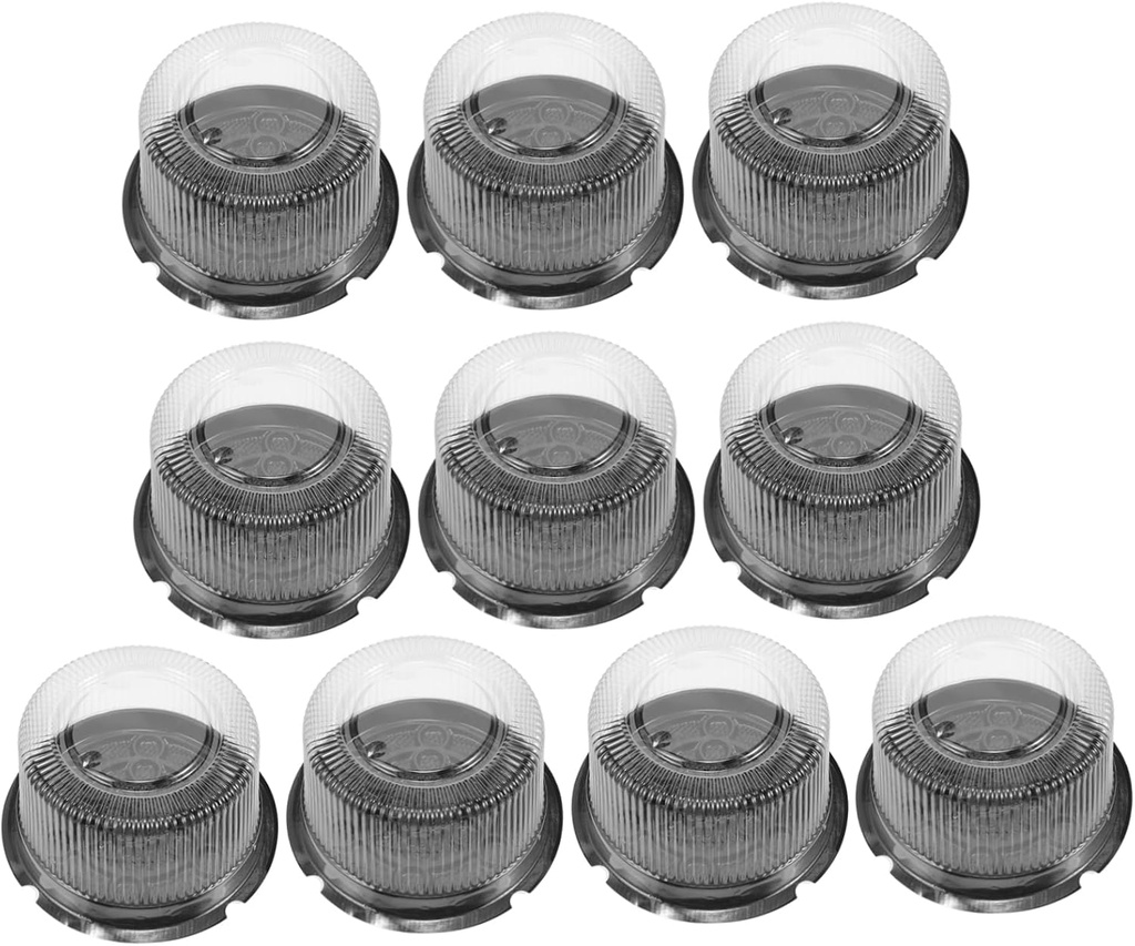 10Pcs Cake Slice Containers with Clear Lids Thickened Pet Plastic Cake Carrier Boxes for Dessert Shops Parties and Home Use Random Style