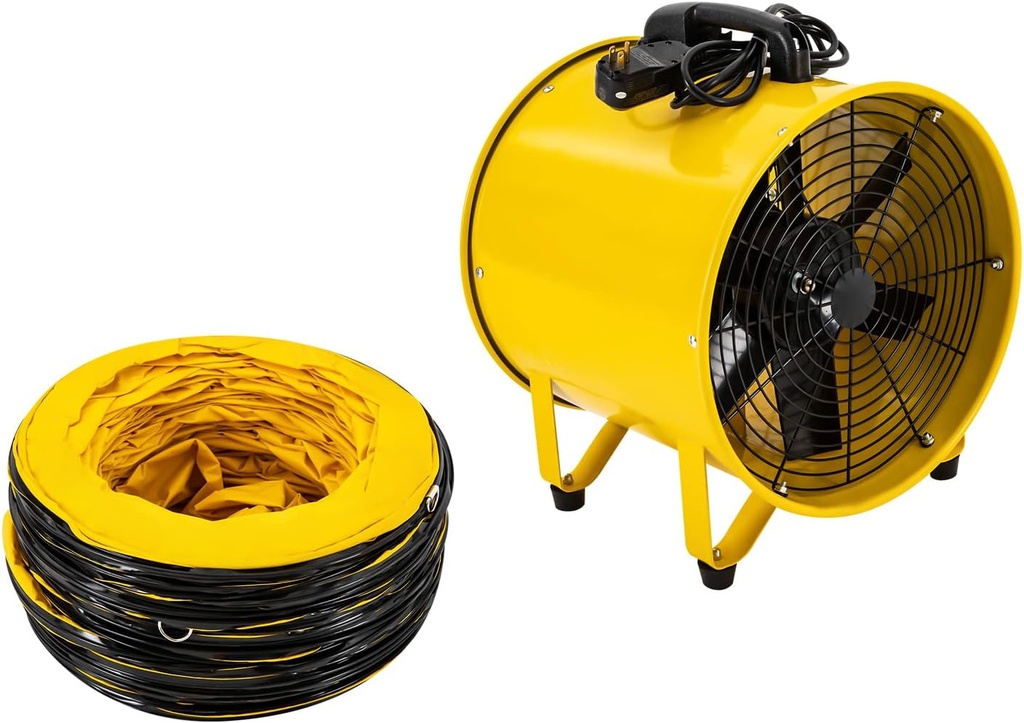 16 Inch Portable Utility Blower Fan,1100W Portable Ventilator Fan with 32FtPVC Ducting 2 Speeds Industrial High Velocity Extractor for Home,Commercial,Workshops (1100W 16 Inch 32Ft Ducting 2 Speeds)