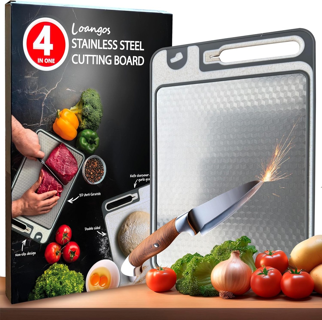 Stainless Cutting Board - Stainless Cutting Boards for Kitchen - Metal Cutting Boards - Stainless Steel Cutting Board - Tabla de Cortar de Acero Inoxidable - Steel Chopping Board