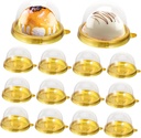 PRETYZOOM 100PCS Round Plastic Egg Yolk Crisp Box Dome Cake Container Food-Grade Packaging for Festive Cakes for Baking and Dessert Storage