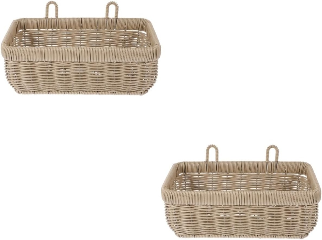 PRETYZOOM 2pcs Kitchen Woven Basket Woven Baskets for Storage Wall Hanging Flower