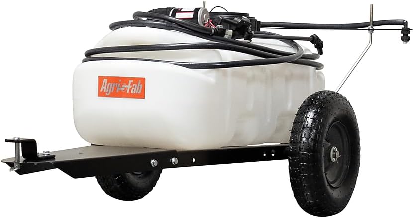 Agri-Fab 45-0615 Tow-Behind Sprayer with Boom and Spray Wand 15 - Gallon Capacity, 1.6 GPM, 100 PSI Sprayer Pump