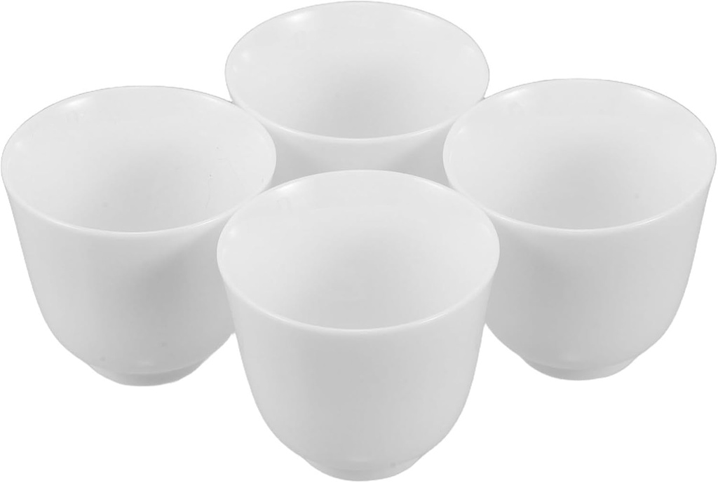 Kichvoe White Chinese Tea Cups Set Of 4: Mini Sake Cup Set Traditional Tea Ceremony Mugs For Home Party Restaurant