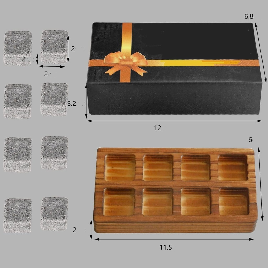 Trendy Bartender Enhance Your Tasting Experience with 8 Pieces Premium Whisky Stones Set