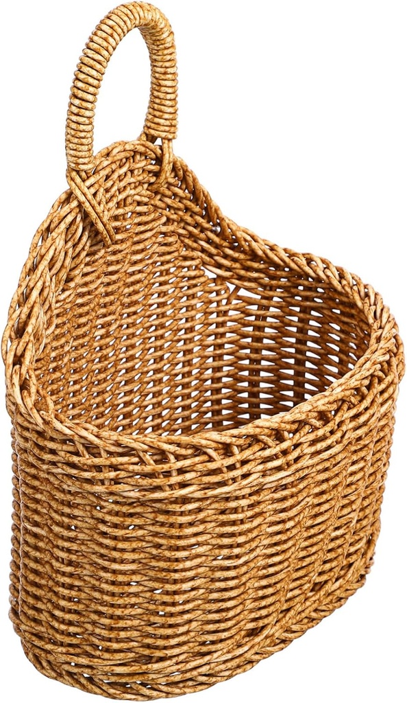 PRETYZOOM Woven Storage Basket Hanging Basket for Kitchen Rustic Style Garlic Ginger Organizer Capacity Wall Storage for Home Decoration