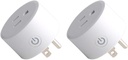 2pcs Zigbee Smart Plug Remote Control Outlet Adapter Switch Compatible with Alexa, Echo (4th gen) Echo Plus (2nd) Google Home, SmartThings Hub, eWeLink, Voice Pairing, Hub Required